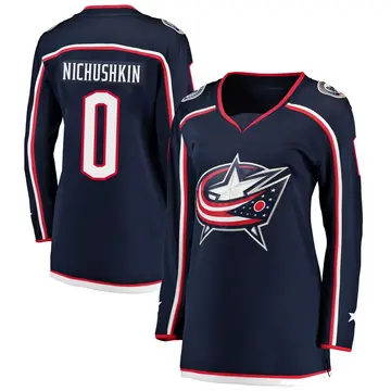 Women's Valeri Nichushkin Columbus Blue Jackets ＃0 Breakaway Navy Home Jersey