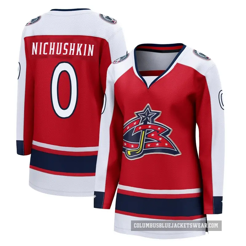 Women's Valeri Nichushkin Columbus Blue Jackets ＃0 Breakaway Red 2020/21 Special Edition Jersey