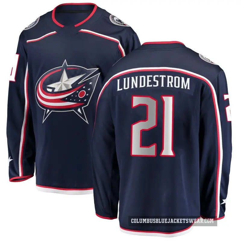 Youth Isac Lundestrom Columbus Blue Jackets ＃21 Breakaway Navy Home Jersey